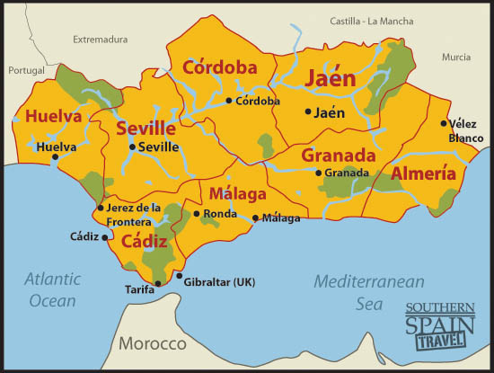 map of southern spain