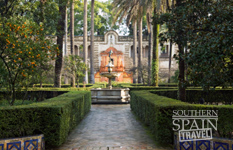 Alcazar Gardens in Seville Spain